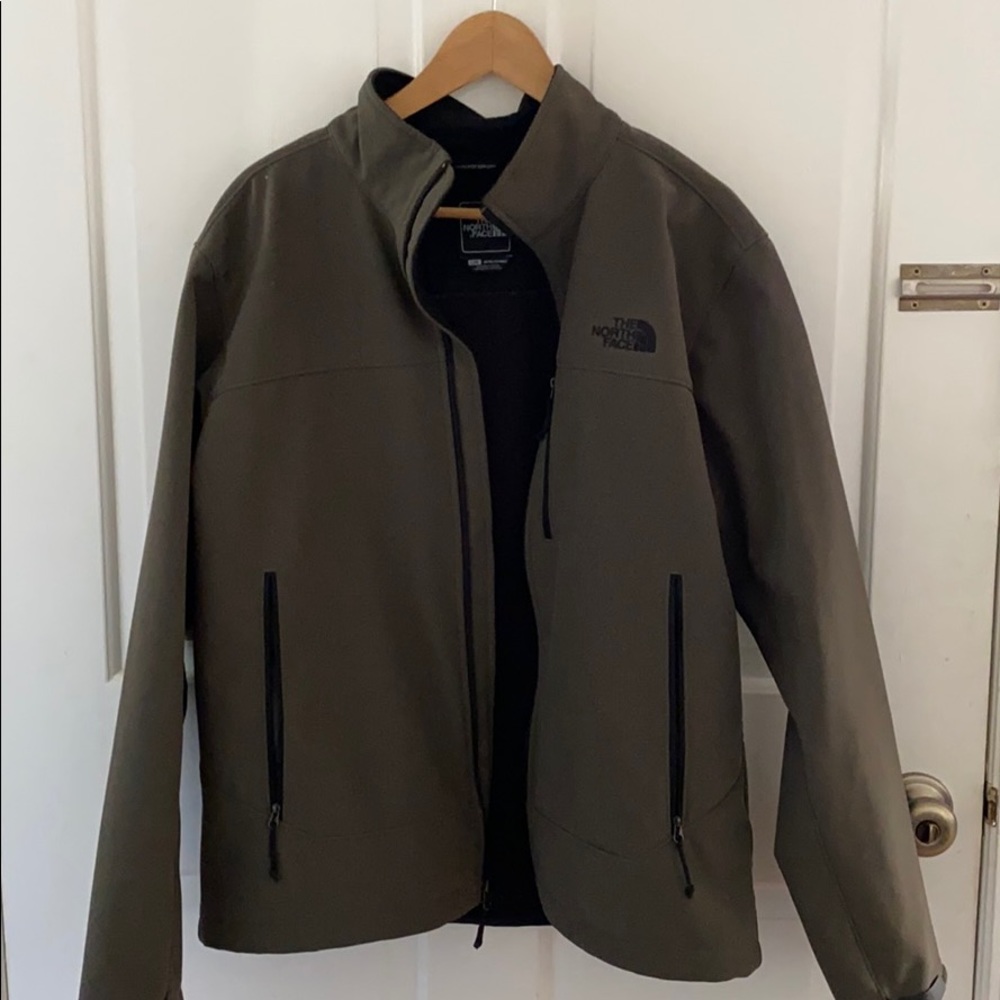 North Face green fleece jacket